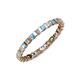 3 - Clarissa 2.50 mm Princess Cut Blue Topaz and Diamond Eternity Band 