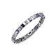 3 - Clarissa 2.50 mm Princess Cut Iolite and Diamond Eternity Band 