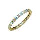 3 - Clarissa 2.50 mm Princess Cut Blue Topaz and Diamond Eternity Band 