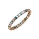 3 - Clarissa 2.50 mm Princess Cut London Blue Topaz and Diamond Eternity Band 