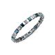 3 - Clarissa 2.50 mm Princess Cut Blue and White Diamond Eternity Band 