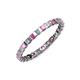 3 - Clarissa 2.50 mm Princess Cut Pink Sapphire and Diamond Eternity Band 