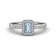 1 - Wanda Desire Emerald Cut 6x4 mm Aquamarine and Round Diamond Leaf Engraved Halo Engagement Ring 