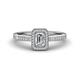 1 - Wanda Desire Emerald Cut 6x4 mm Diamond and Round Diamond Leaf Engraved Halo Engagement Ring 