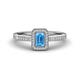 1 - Wanda Desire Emerald Cut 6x4 mm Blue Topaz and Round Diamond Leaf Engraved Halo Engagement Ring 