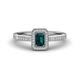 1 - Wanda Desire Emerald Cut 6x4 mm London Blue Topaz and Round Diamond Leaf Engraved Halo Engagement Ring 