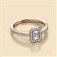 2 - Wanda Desire Emerald Cut 6x4 mm White Sapphire and Round Diamond Leaf Engraved Halo Engagement Ring 