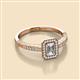2 - Wanda Desire Emerald Cut 6x4 mm Lab Grown Diamond and Round Diamond Leaf Engraved Halo Engagement Ring 
