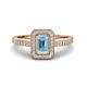 1 - Wanda Desire Emerald Cut 7x5 mm Aquamarine and Round Diamond Leaf Engraved Halo Engagement Ring 