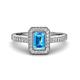1 - Wanda Desire Emerald Cut 7x5 mm Blue Topaz and Round Diamond Leaf Engraved Halo Engagement Ring 