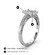 4 - Wanda Desire Leaf Engraved Halo Engagement Ring 