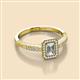 2 - Wanda Desire Emerald Cut 6x4 mm Diamond and Round Diamond Leaf Engraved Halo Engagement Ring 