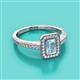 2 - Wanda Desire Emerald Cut 7x5 mm Aquamarine and Round Diamond Leaf Engraved Halo Engagement Ring 