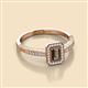 2 - Wanda Desire Emerald Cut 6x4 mm Smoky Quartz and Round Diamond Leaf Engraved Halo Engagement Ring 