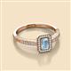 2 - Wanda Desire Emerald Cut 6x4 mm Aquamarine and Round Diamond Leaf Engraved Halo Engagement Ring 