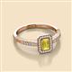 2 - Wanda Desire Emerald Cut 6x4 mm Yellow Sapphire and Round Diamond Leaf Engraved Halo Engagement Ring 