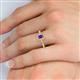 5 - Wanda Desire Emerald Cut 6x4 mm Amethyst and Round Diamond Leaf Engraved Halo Engagement Ring 
