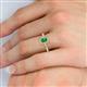5 - Wanda Desire Emerald Cut 6x4 mm Emerald and Round Diamond Leaf Engraved Halo Engagement Ring 