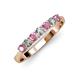 2 - Reina 3.00 mm Pink Tourmaline and Diamond 7 Stone Wedding Band 