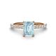 1 - Charlotte Desire 7x5 mm Emerald Cut Aquamarine and Round Diamond Hidden Halo Engagement Ring 