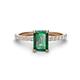 1 - Charlotte Desire 7x5 mm Emerald Cut Lab Created Alexandrite and Round Diamond Hidden Halo Engagement Ring 