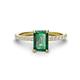 1 - Charlotte Desire 7x5 mm Emerald Cut Lab Created Alexandrite and Round Diamond Hidden Halo Engagement Ring 