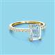 3 - Charlotte Desire 8x6 mm Emerald Cut Aquamarine and Round Diamond Hidden Halo Engagement Ring 