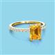 3 - Charlotte Desire 8x6 mm Emerald Cut Citrine and Round Diamond Hidden Halo Engagement Ring 