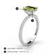 5 - Charlotte Desire 8x6 mm Emerald Cut Peridot and Round Diamond Hidden Halo Engagement Ring 