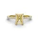 1 - Charlotte Desire Emerald Cut Semi Mount Womens Hidden Halo Engagement Ring  