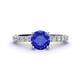 1 - Lillian Desire 6.50 mm Round Tanzanite and Diamond Engagement Ring 