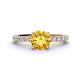 1 - Lillian Desire 6.50 mm Round Citrine and Diamond Engagement Ring 