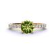 1 - Lillian Desire 6.50 mm Round Peridot and Diamond Engagement Ring 