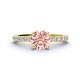 1 - Lillian Desire 6.50 mm Round Morganite and Diamond Engagement Ring 