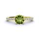 1 - Lillian Desire 6.50 mm Round Peridot and Diamond Engagement Ring 