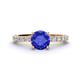 1 - Lillian Desire 6.50 mm Round Tanzanite and Diamond Engagement Ring 