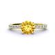 1 - Lillian Desire 6.50 mm Round Citrine and Diamond Engagement Ring 