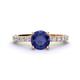 1 - Lillian Desire 6.50 mm Round Iolite and Diamond Engagement Ring 