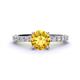 1 - Lillian Desire 6.50 mm Round Citrine and Diamond Engagement Ring 