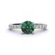 1 - Lillian Desire 6.50 mm Round Diamond and Lab Created Alexandrite Engagement Ring 