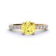1 - Lillian Desire 6.00 mm Round Lab Created Yellow Sapphire and Diamond Engagement Ring 
