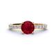 1 - Lillian Desire 6.00 mm Round Ruby and Diamond Engagement Ring 