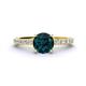 1 - Lillian Desire 6.50 mm Round London Blue Topaz and Diamond Engagement Ring 
