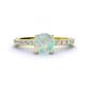 1 - Lillian Desire 6.00 mm Round Opal and Diamond Engagement Ring 