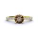 1 - Lillian Desire 6.50 mm Round Smoky Quartz and Diamond Engagement Ring 