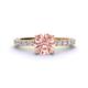 1 - Lillian Desire 6.50 mm Round Morganite and Diamond Engagement Ring 
