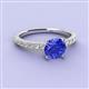 3 - Lillian Desire 6.50 mm Round Tanzanite and Diamond Engagement Ring 