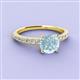 3 - Lillian Desire 6.50 mm Round Aquamarine and Diamond Engagement Ring 