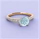 3 - Lillian Desire 6.50 mm Round Aquamarine and Diamond Engagement Ring 
