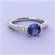 3 - Lillian Desire 6.50 mm Round Iolite and Diamond Engagement Ring 